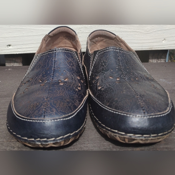 L'Artiste Spring Step Libora Slip On Womens Shoe Size 38 EU 7 US NavyBlue Floral - Picture 2 of 9